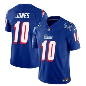 New England Patriots Mac Jones Blue 2023 F.U.S.E. Vapor Limited Stitched