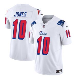 New England Patriots Mac Jones White 2023 F.U.S.E. Vapor Limited Stitched