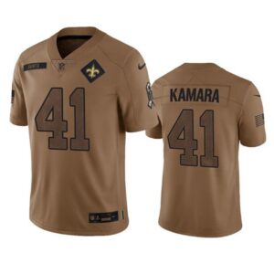 New Orleans Saints Alvin Kamara 2023 Brown Salute To Service Limited Stitched