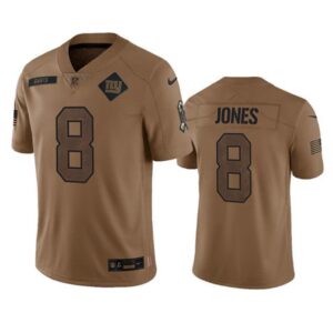 New York Giants Daniel Jones 2023 Brown Salute To Service Limited Stitched