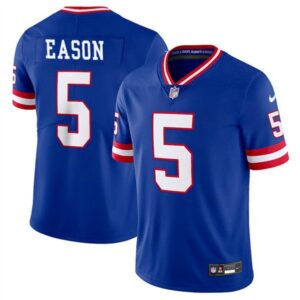 New York Giants Jacob Eason Royal 2023 Throwback Limited Stitched s