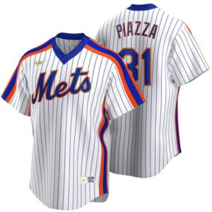 Mike Piazza New York Mets Cooperstown Collection Royal Pinstripe Replica