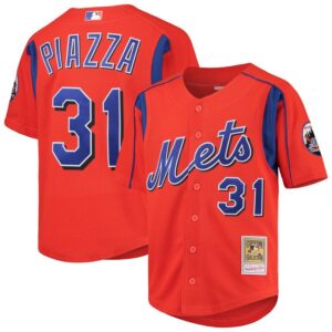 Mike Piazza New York Mets Mitchell & Ness Cooperstown Collection Mesh Batting Practice