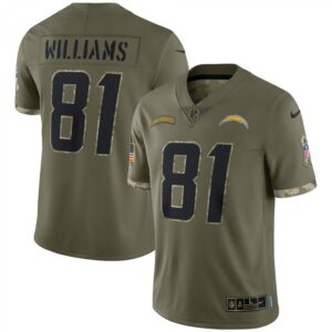 Mike Williams Los Angeles Chargers 2022 Salute To Service Limited  - Olive