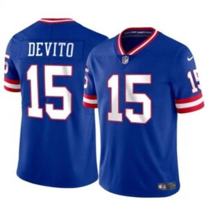 New York Giants Tommy DeVito Royal 2023 Throwback Limited Stitched s