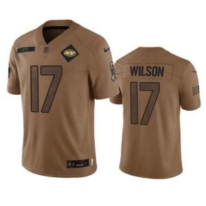 New York Jets Garrett Wilson 2023 Brown Salute To Service Limited Stitched