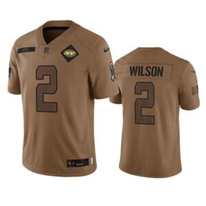 New York Jets Zach Wilson 2023 Brown Salute To Service Limited Stitched