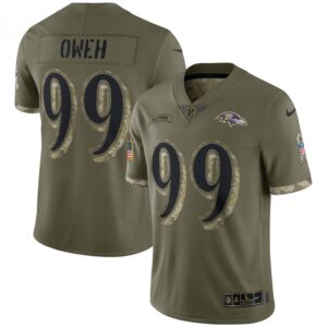 Odafe Oweh Baltimore Ravens 2022 Salute To Service Limited  - Olive