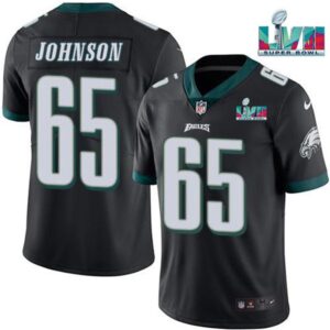 Philadelphia Eagles Lane Johnson Super Bowl 57 Game Vapor  Black