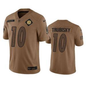 Pittsburgh Steelers Mitch Trubisky 2023 Brown Salute To Service Limited Stitched