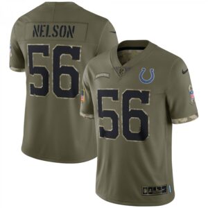 Quenton Nelson Indianapolis Colts 2022 Salute To Service Limited  - Olive