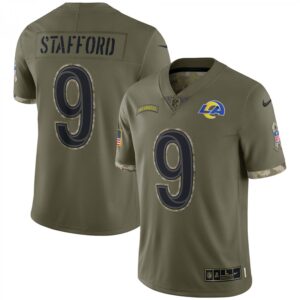 Matthew Stafford Los Angeles Rams 2022 Salute To Service Limited  - Olive