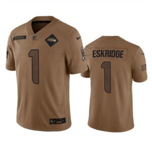 Seattle Seahawks Dee Eskridge 2023 Brown Salute To Service Limited Stitched s