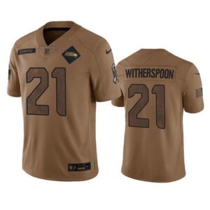 Seattle Seahawks Devon Witherspoon 2023 Brown Salute To Service Limited Stitched s