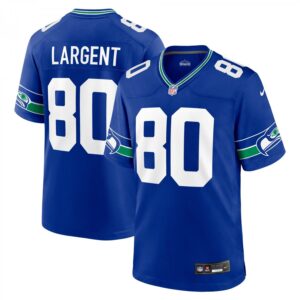 Steve Largent Seattle Seahawks Throwback Retired Player Game  - Royal