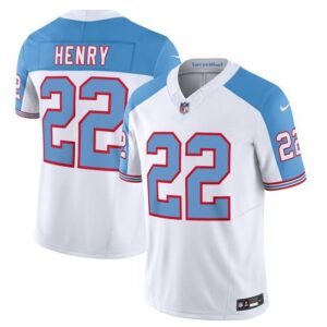 Tennessee Titans Derrick Henry White Blue 2023 F.U.S.E. Vapor Limited Throwback Stitched Jerse