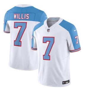 Tennessee Titans Malik Willis White Blue 2023 F.U.S.E. Vapor Limited Throwback Stitched