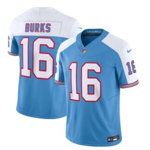 Tennessee Titans Treylon Burks Blue White 2023 F.U.S.E. Vapor Limited Throwback Stitched Jerse