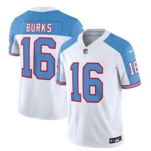 Tennessee Titans Treylon Burks White Blue 2023 F.U.S.E. Vapor Limited Throwback Stitched Jerse