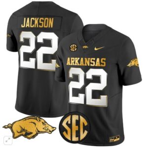 Ja'Quinden Jackson  #22 Arkansas Razorbacks Home Vapor Patch   Black Limited