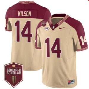 Johnny Wilson  #14 Florida State Seminoles Scholar Vapor Patch   Gold Altern
