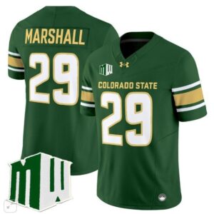 Justin Marshall  #29 Colorado State Rams Home Vapor Patch   Green