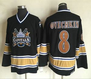 Men's Washington Capitals #8 Alex Ovechkin 2000-01 Black CCM Vintage Throwback Jersey