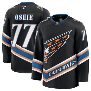 Men's Washington Capitals #77 TJ Oshie Black 2024-25 Alternate Stitched Hockey Jersey