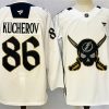 Men's Tampa Bay Lightning #86 Nikita Kucherov 2024-25 White Gasparilla Inspired Pirate-Themed Warmup Stitched Jersey