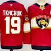 Men's Florida Panthers #19 Matthew Tkachuk Red 2024-25 Home With A Patch Stitched Hockey Jersey