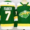 Men's Minnesota Wild #7 Brock Faber Green 2024-25 Alternate With A Patch Stitched Hockey Jersey