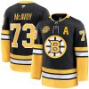 Men's Boston Bruins #73 Charlie McAvoy Black 100th Anniversary With Patch Stitched Hockey Jersey