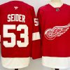 Men's Detroit Red Wings #53 Moritz Seider Red 2024-25 Home Stitched Jersey