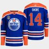 Men's Edmonton Oilers #14 Mattias Ekholm Royal 2024 Stanley Cup Final Patch Stitched Jersey