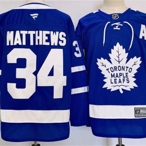 Men's Toronto Maple Leafs #34 Auston Matthews Blue 2024-25 Stitched Jersey