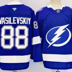 Men's Tampa Bay Lightning #88 Andrei Vasilevskiy 2024-25 Blue Stitched Jersey