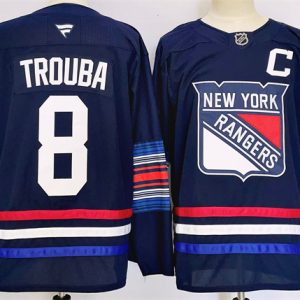 Men's New York Rangers #8 Jacob Trouba Navy 2024-25 Stitched Jersey