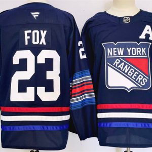Men's New York Rangers #23 Adam Fox Navy 2024-25 Stitched Jersey