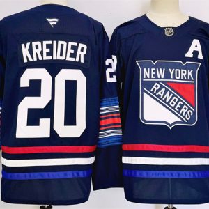 Men's New York Rangers #20 Chris Kreider Navy 2024-25 Stitched Jersey