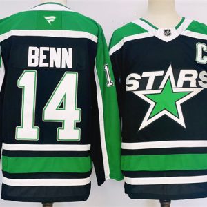 Men's Dallas Stars #14 Jamie Benn Black 2024-25 Reverse Retro Stitched Jersey