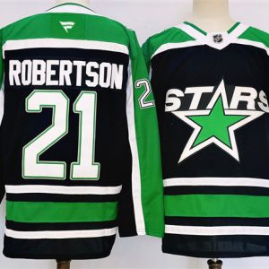 Men's Dallas Stars #21 Jason Robertson Black 2024-25 Reverse Retro Stitched Jersey