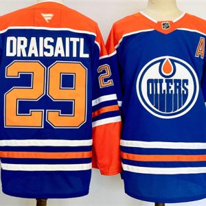 Men's Edmonton Oilers #29 Leon Draisaitl Royal 2024-25 Stitched Jersey