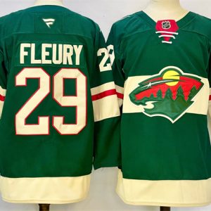 Men's Minnesota Wild #29 Marc-Andre Fleury Green 2024-25 Home Stitched Hockey Jersey