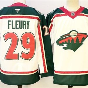 Men's Minnesota Wild #29 Marc-Andre Fleury White 2025 25th Anniversary Stitched Hockey Jersey