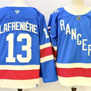 Men's New York Rangers #13 Alexis Lafreniere Blue 2025 Stitched Hockey Jersey