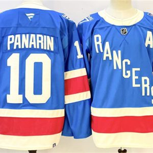 Men's New York Rangers #10 Artemi Panarin Blue 2025 With A Patch Stitched Hockey Jersey