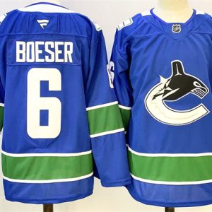 Men's Vancouver Canucks #6 Brock Boeser Royal 2024-25 Home Stitched Hockey Jersey