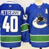 Men's Vancouver Canucks #40 Elias Pettersson Royal 2024-25 With A Patch Home Stitched Hockey Jersey