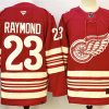 Men's Detroit Red Wings #23 Lucas Raymond Red 2025-26 Centennial Premium Stitched Hockey Jersey