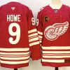 Men's Detroit Red Wings #9 Gordie Howe Red 2025-26 With C Patch Centennial Premium Stitched Hockey Jersey
